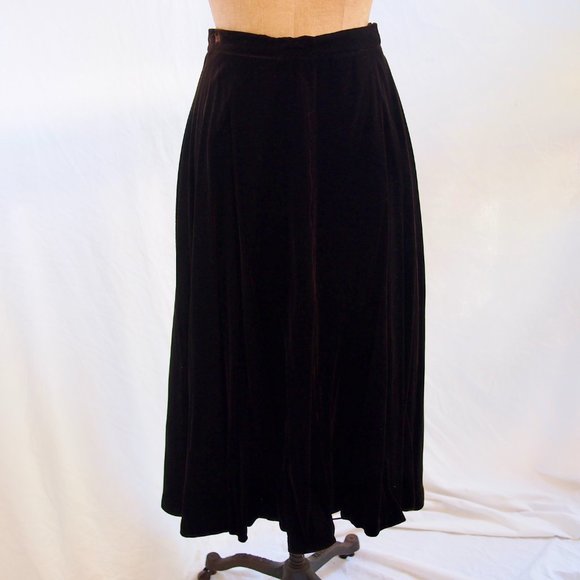 vtg CLOAK OF MANY COLORS Velvet Maxi Skirt Gothic Steampunk Victorian 12 EUC - Picture 4 of 9